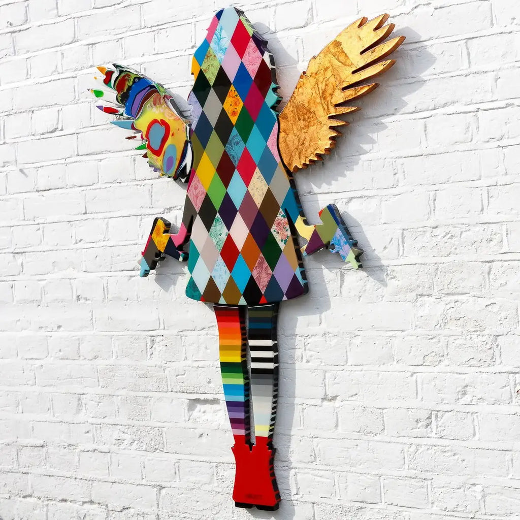 Angel Cake - Medium Diamond Patchwork - Original - SOLD by artist Lhouette - Wyecliffe Galleries