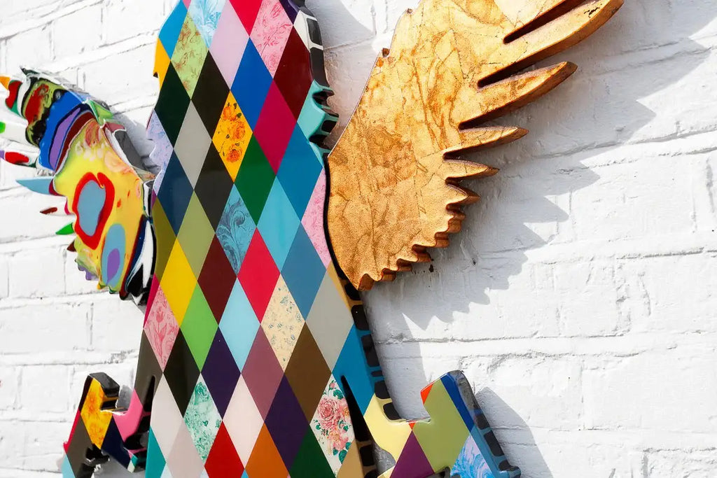 Angel Cake - Medium Diamond Patchwork - Original - SOLD by artist Lhouette - Wyecliffe Galleries