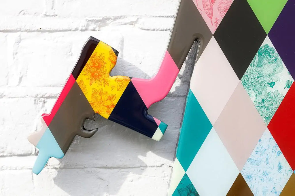 Angel Cake - Medium Diamond Patchwork - Original - SOLD by artist Lhouette - Wyecliffe Galleries