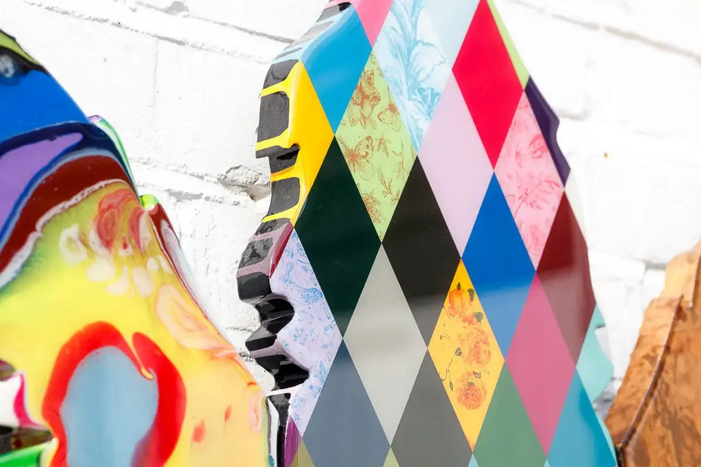 Angel Cake - Medium Diamond Patchwork - Original - SOLD by artist Lhouette - Wyecliffe Galleries