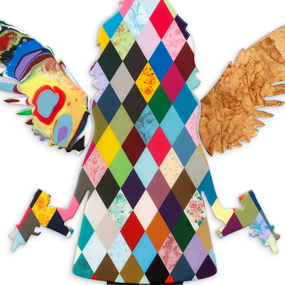 Angel Cake - Medium Diamond Patchwork - Original - SOLD by artist Lhouette - Wyecliffe Galleries