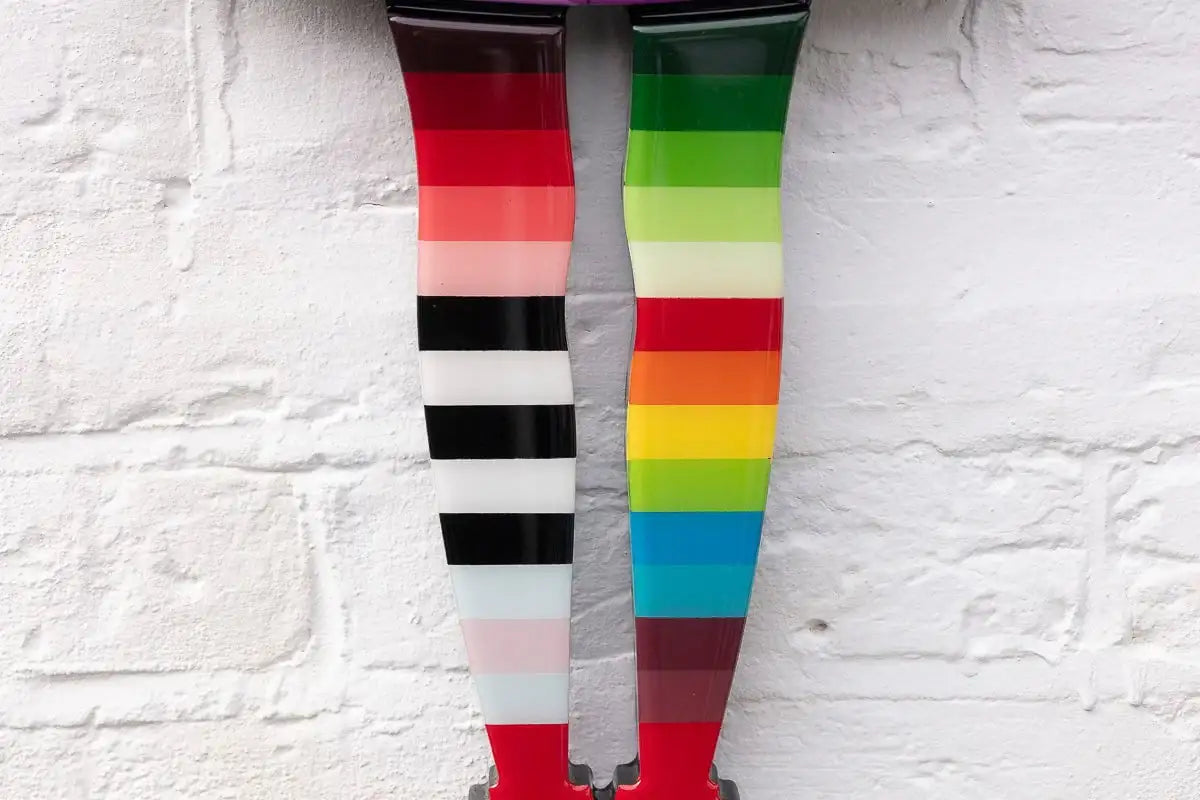 Angel Cake Mini Geometric Striped Wall Sculpture - Original - SOLD by artist Lhouette - Wyecliffe Galleries