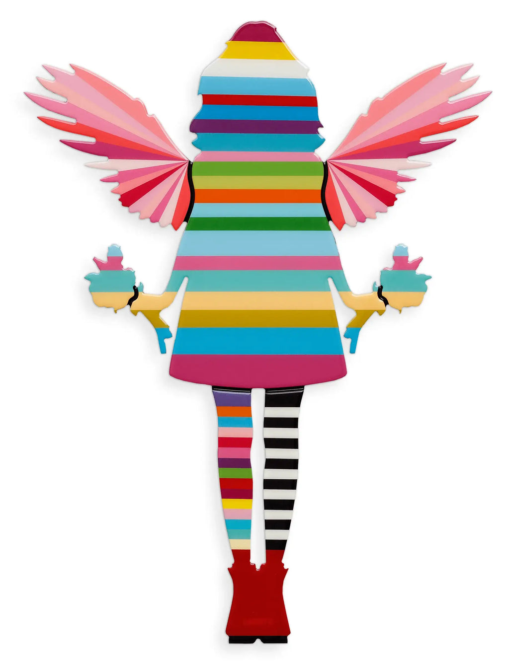 Angel Cake - Mini Striped Wall Sculpture - Original by artist Lhouette - Wyecliffe Galleries