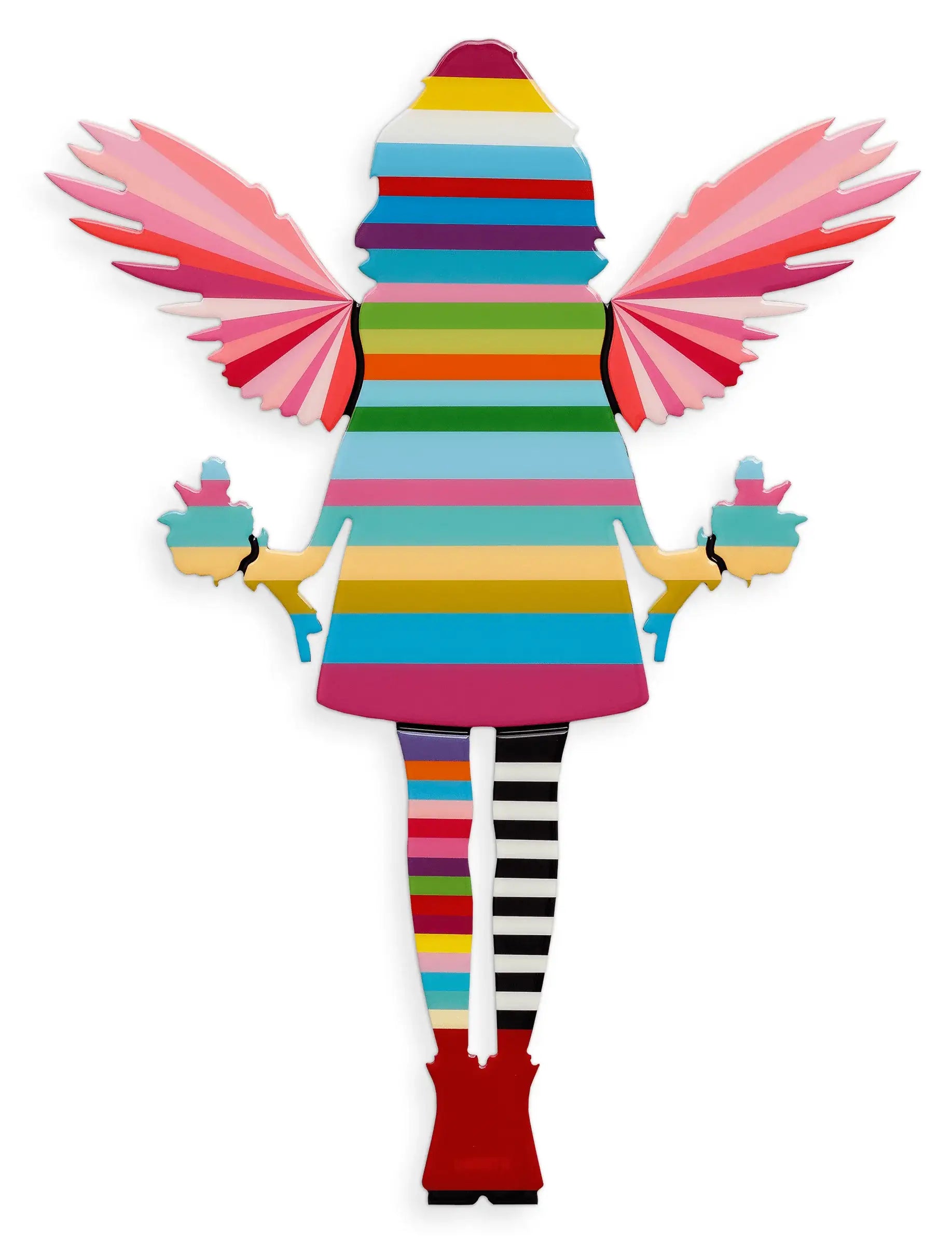 Angel Cake - Mini Striped Wall Sculpture - Original by artist Lhouette - Wyecliffe Galleries