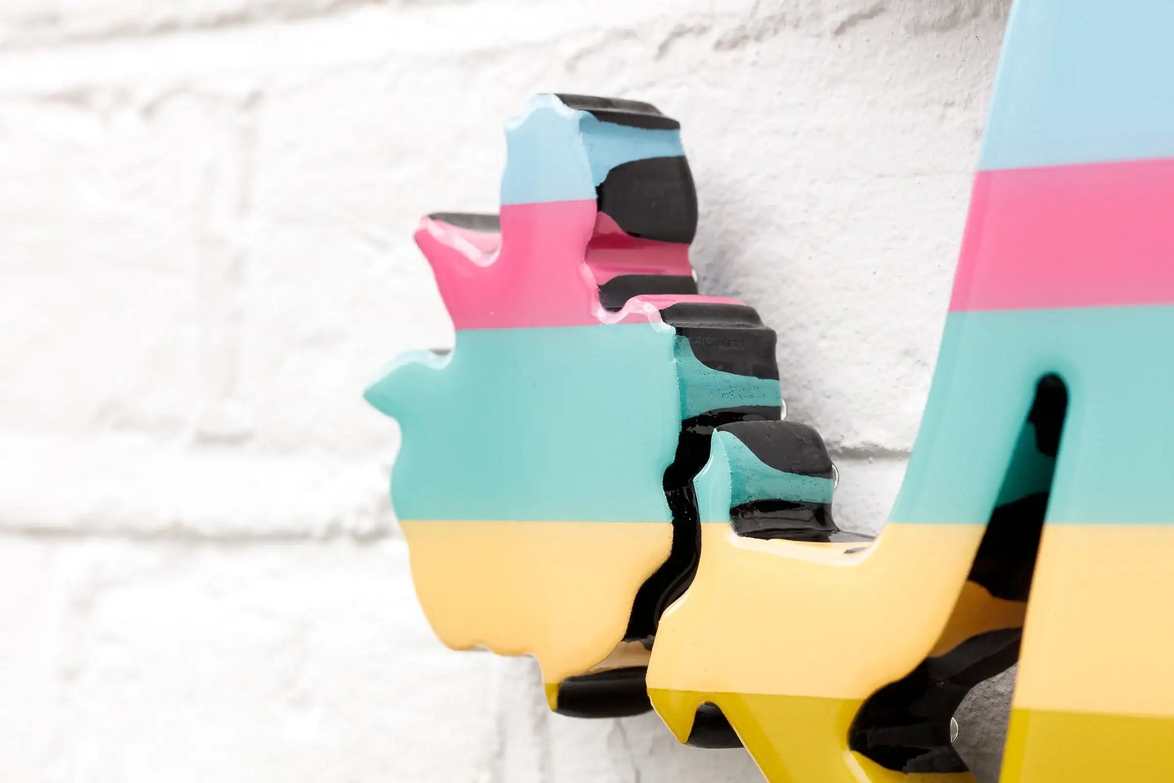 Angel Cake - Mini Striped Wall Sculpture - Original by artist Lhouette - Wyecliffe Galleries