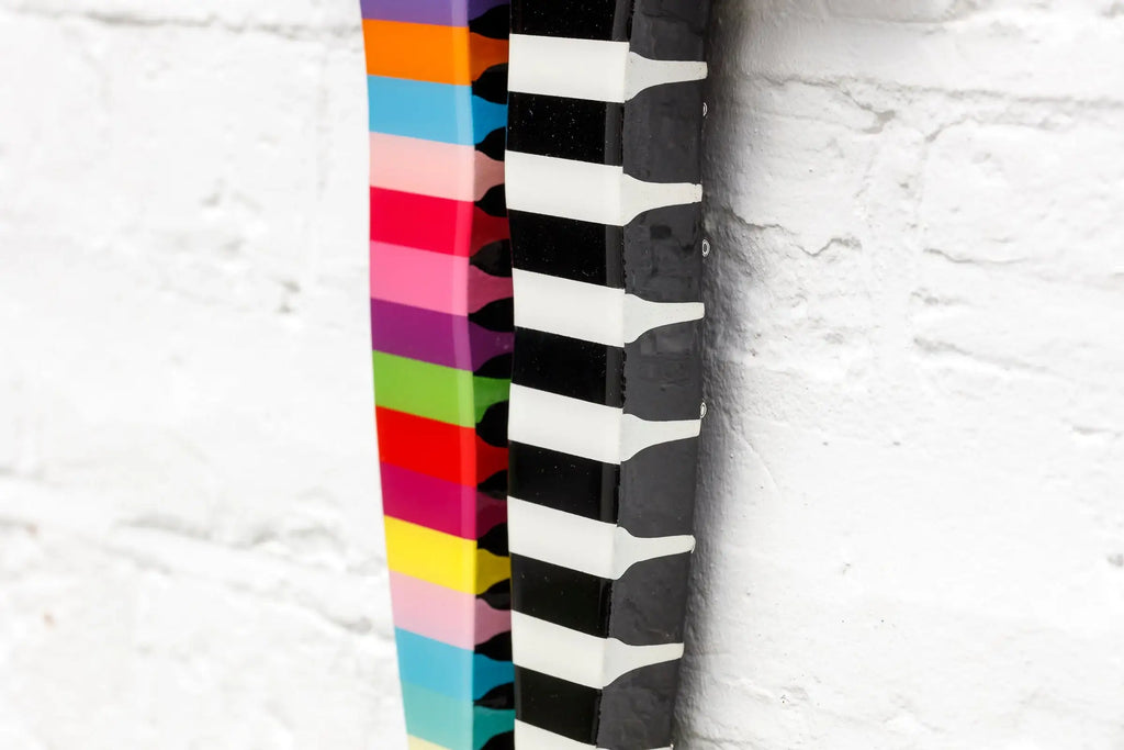 Angel Cake - Mini Striped Wall Sculpture - Original by artist Lhouette - Wyecliffe Galleries