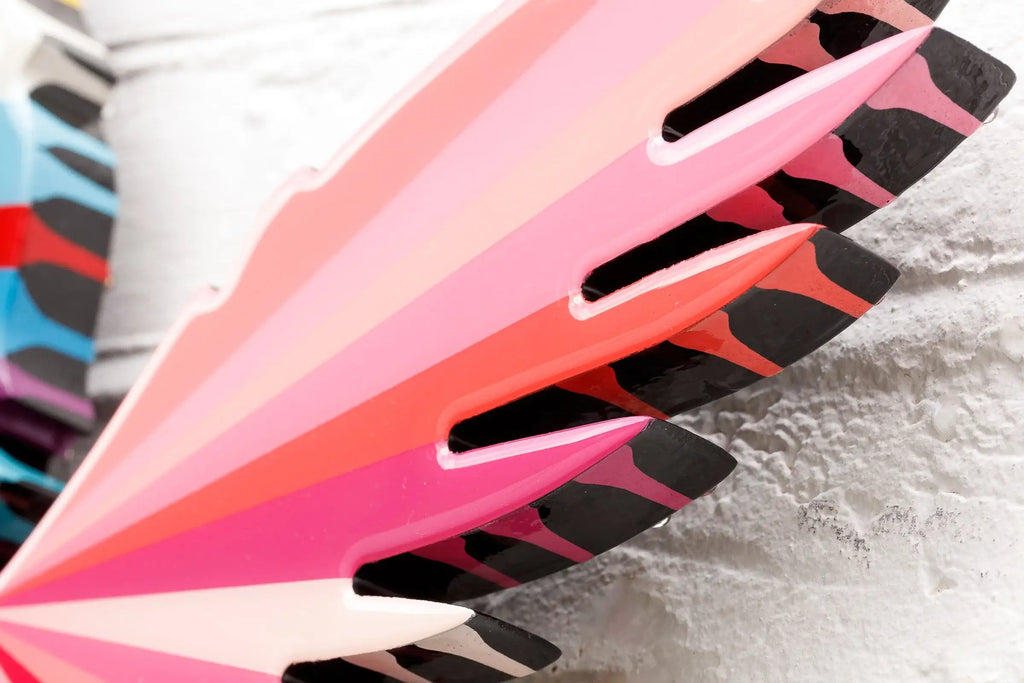 Angel Cake - Mini Striped Wall Sculpture - Original by artist Lhouette - Wyecliffe Galleries