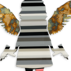 Angel Cake Striped Grey & Acid Miniature Wall Sculpture - Original - SOLD by artist Lhouette - Wyecliffe Galleries