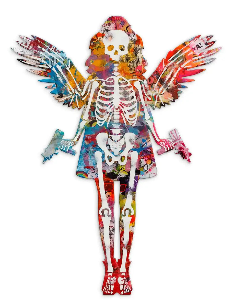 Angel Cake SkeLhouette - Original Wall Sculpture - SOLD by artist Lhouette - Wyecliffe Galleries