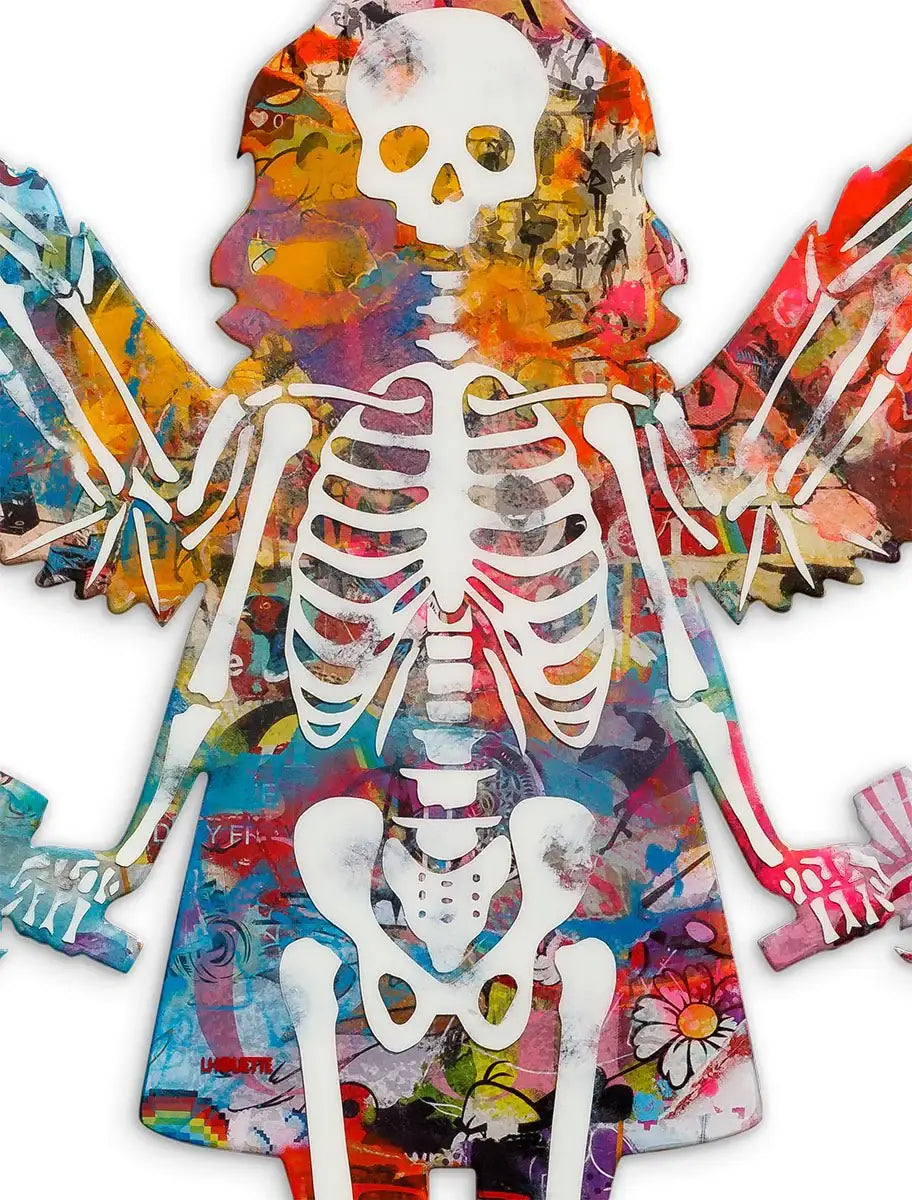 Angel Cake SkeLhouette - Original Wall Sculpture - SOLD by artist Lhouette - Wyecliffe Galleries
