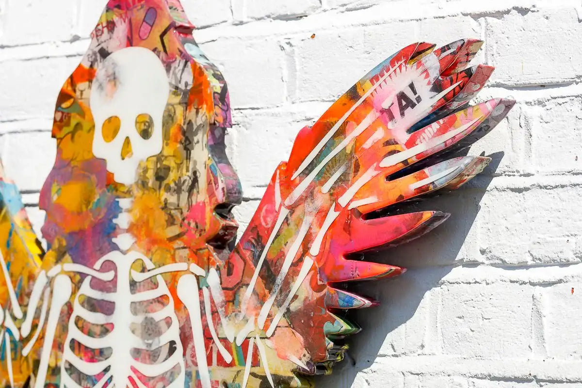 Angel Cake SkeLhouette - Original Wall Sculpture - SOLD by artist Lhouette - Wyecliffe Galleries