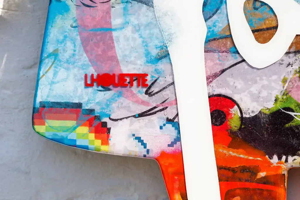 Angel Cake SkeLhouette - Original Wall Sculpture - SOLD by artist Lhouette - Wyecliffe Galleries