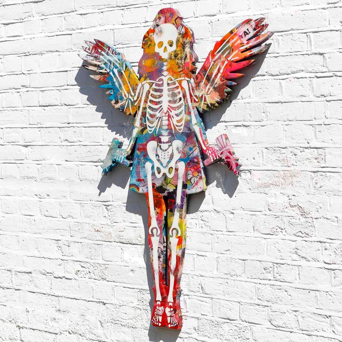 Angel Cake SkeLhouette - Original Wall Sculpture - SOLD by artist Lhouette - Wyecliffe Galleries