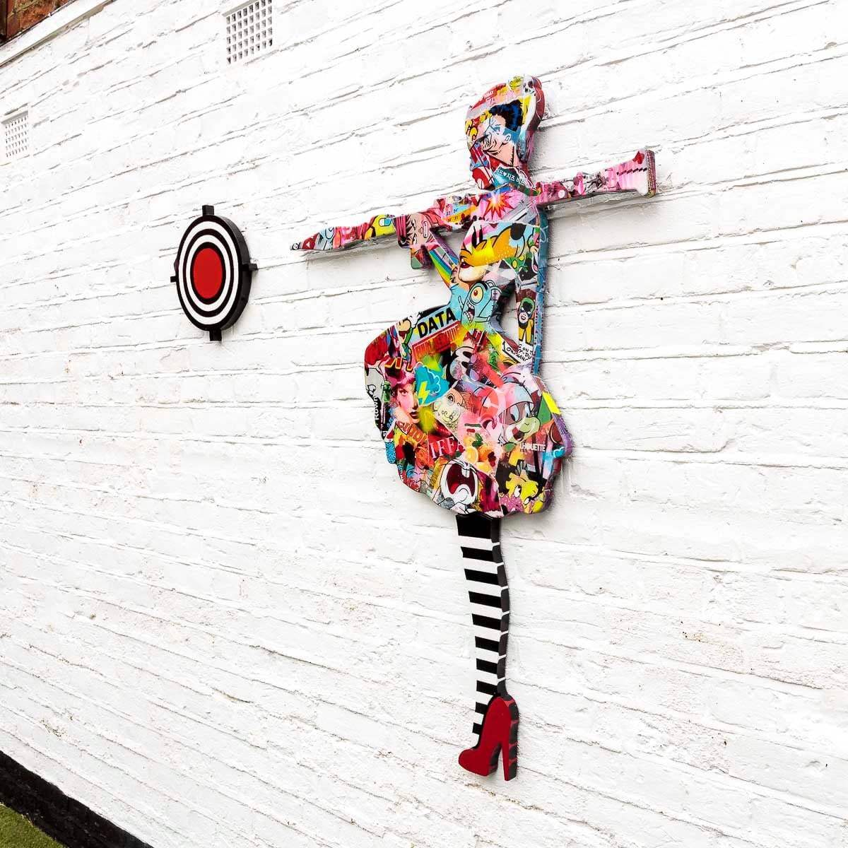 Bazooka Jo - Medium Paste-Up With Stripes - Original Sculpture - SOLD by artist Lhouette - Wyecliffe Galleries