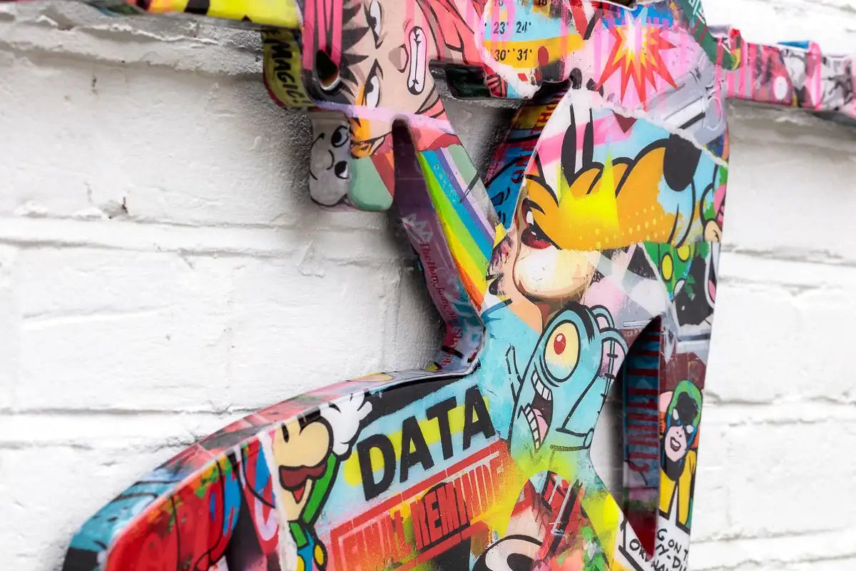 Bazooka Jo - Medium Paste-Up With Stripes - Original Sculpture - SOLD by artist Lhouette - Wyecliffe Galleries