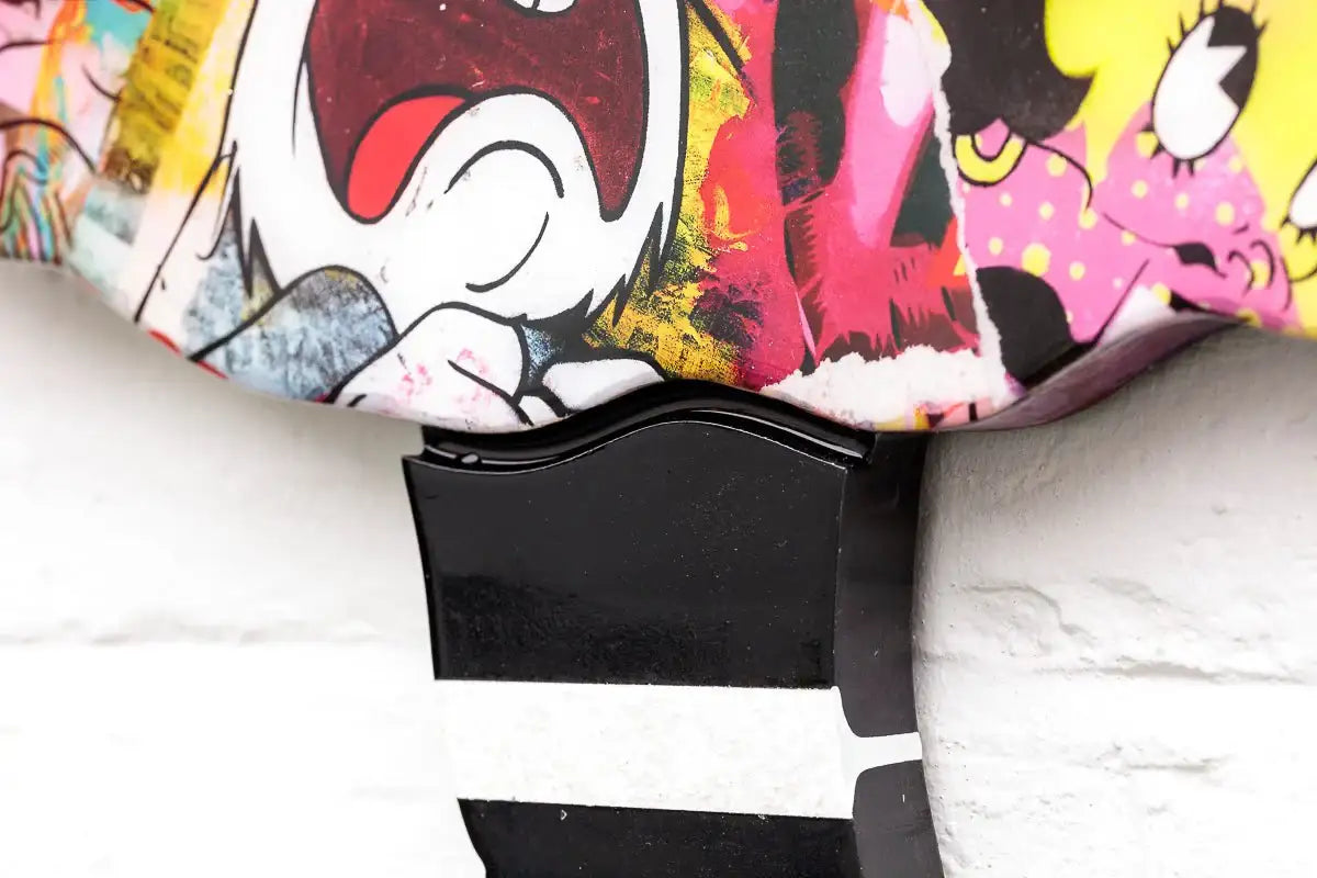 Bazooka Jo - Medium Paste-Up With Stripes - Original Sculpture - SOLD by artist Lhouette - Wyecliffe Galleries