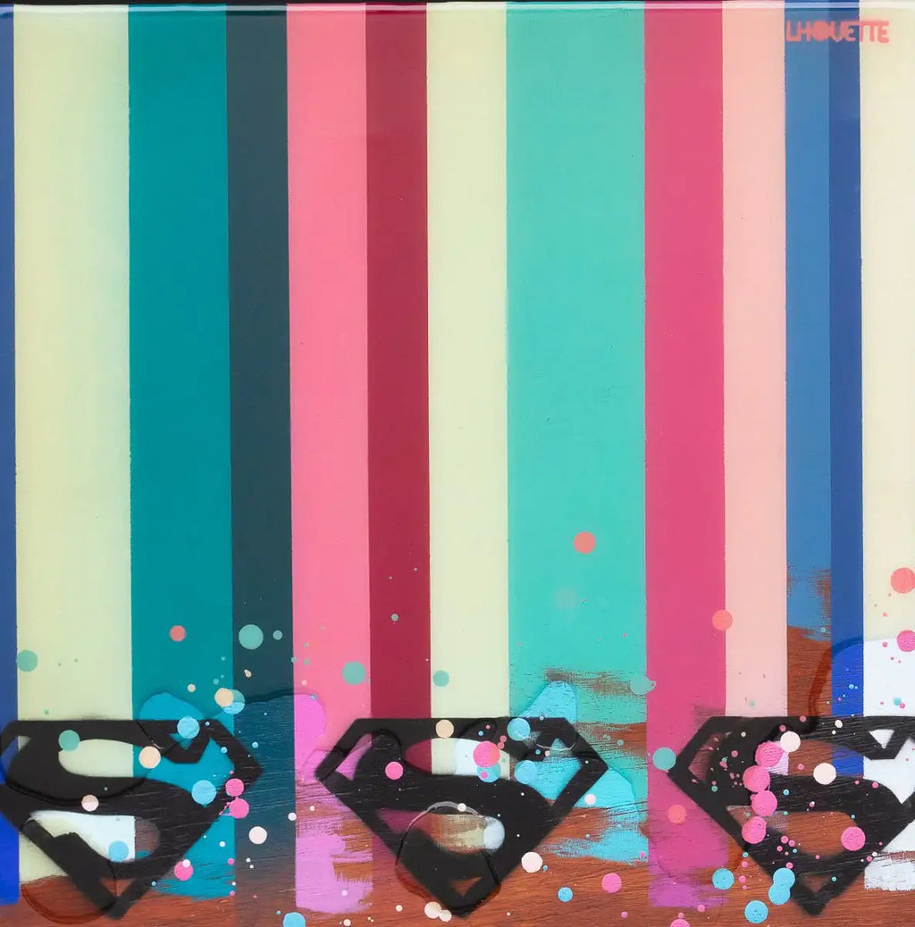 Colour Crate - Superman Icon - Original by artist Lhouette - Wyecliffe Galleries