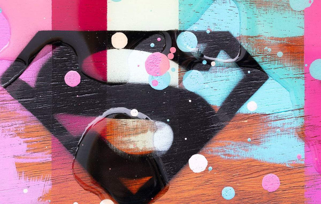 Colour Crate - Superman Icon - Original by artist Lhouette - Wyecliffe Galleries