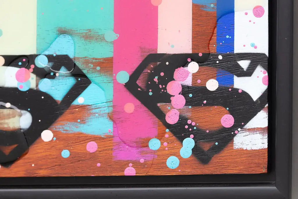 Colour Crate - Superman Icon - Original by artist Lhouette - Wyecliffe Galleries