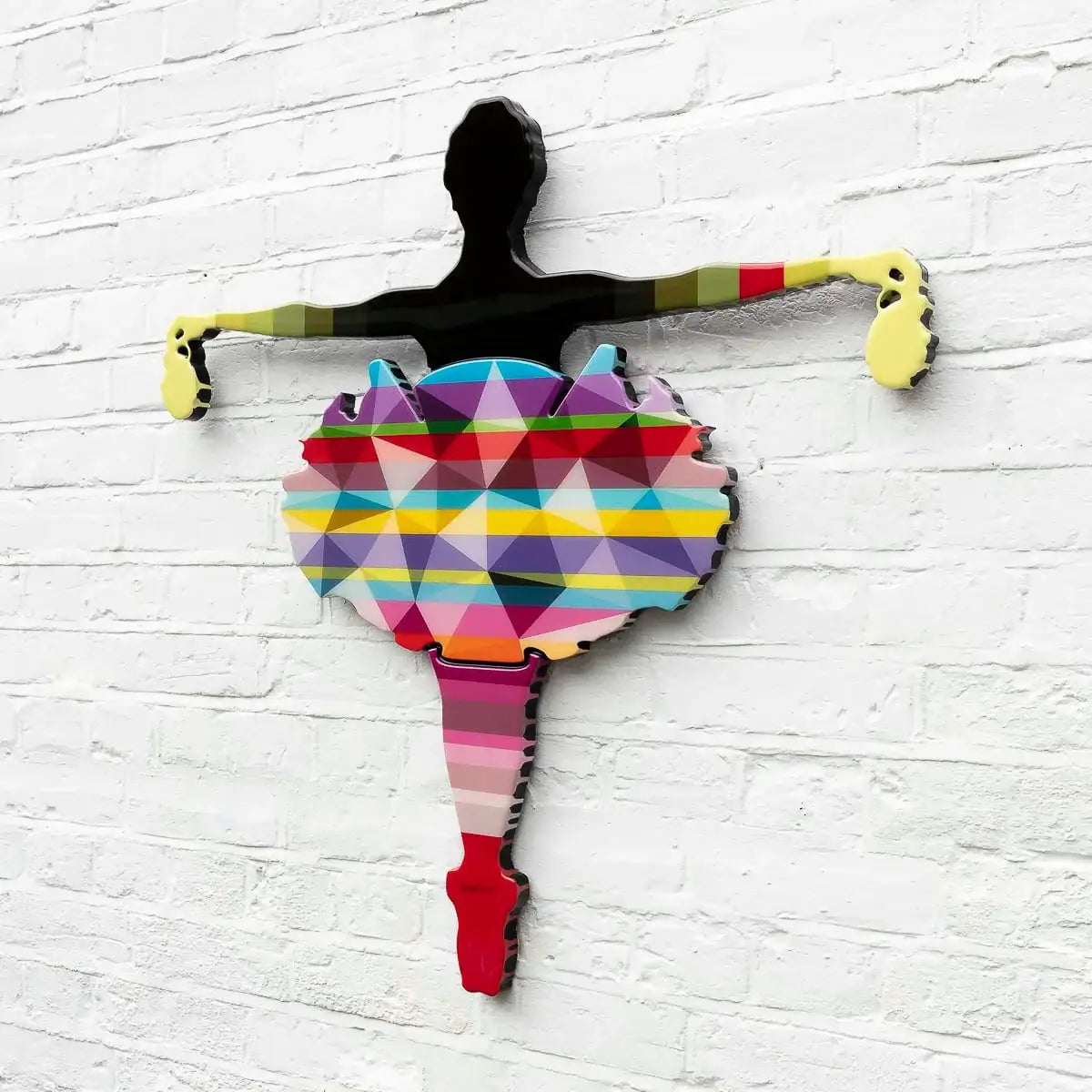 Drop The Bomb Geometric & Striped Miniature Wall Sculpture - Original - SOLD by artist Lhouette - Wyecliffe Galleries