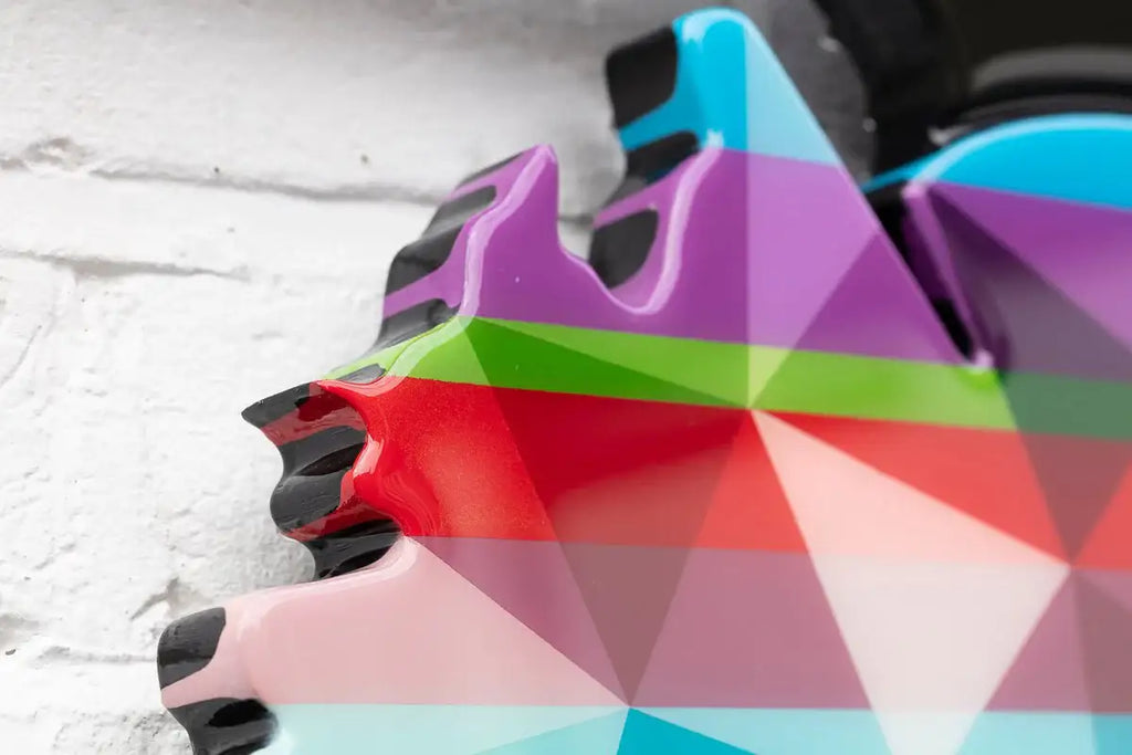 Drop The Bomb Geometric & Striped Miniature Wall Sculpture - Original - SOLD by artist Lhouette - Wyecliffe Galleries