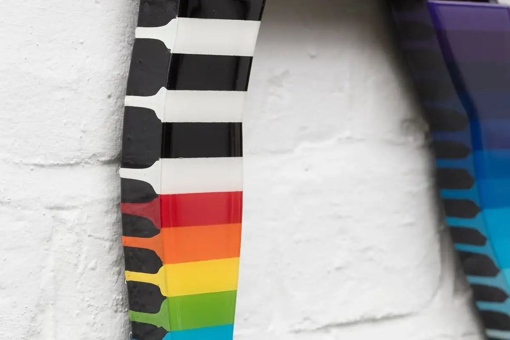 Duck Hunt Geometric & Striped - 4 Piece Miniature Wall Sculpture - Original - SOLD by artist Lhouette - Wyecliffe Galleries