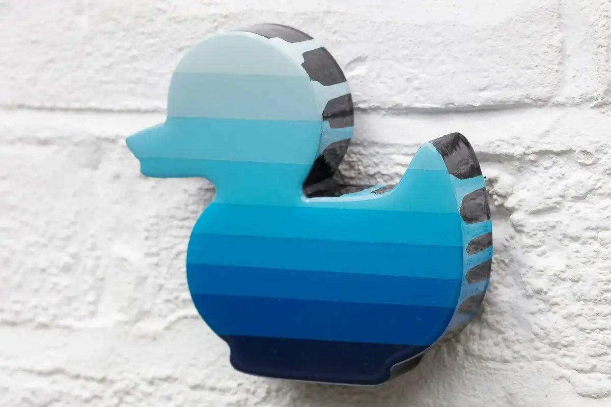 Duck Hunt Geometric & Striped - 4 Piece Miniature Wall Sculpture - Original - SOLD by artist Lhouette - Wyecliffe Galleries