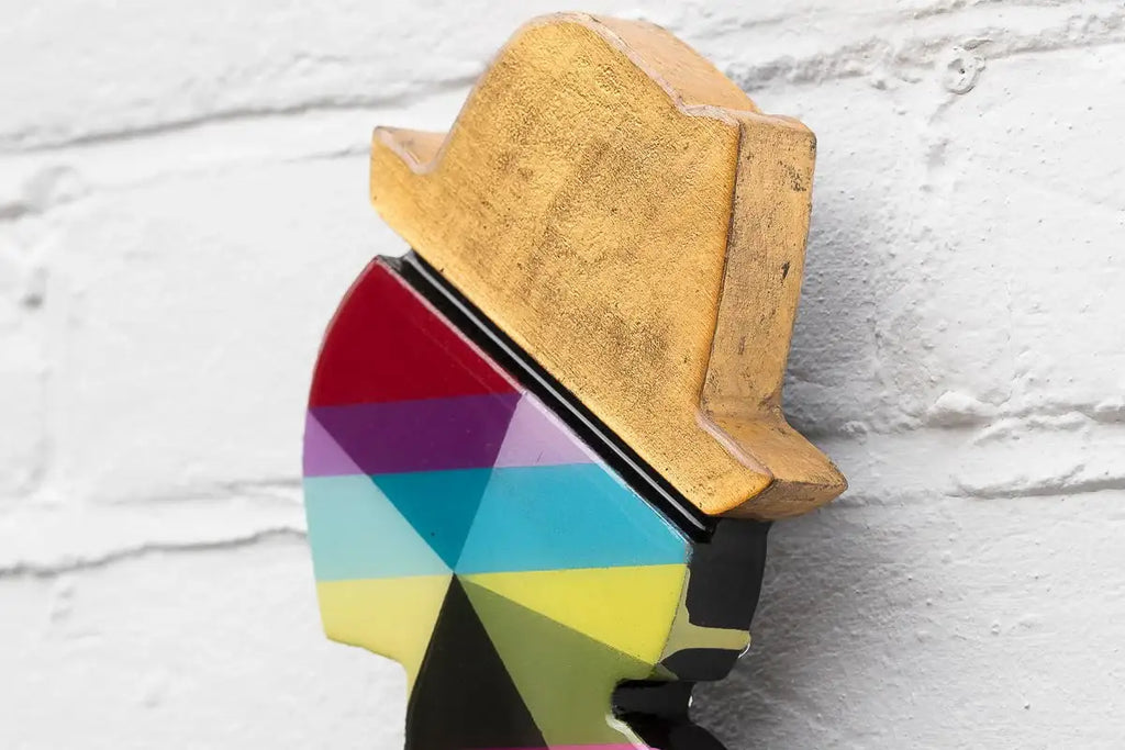 Duck Hunt Geometric & Striped - 4 Piece Miniature Wall Sculpture - Original - SOLD by artist Lhouette - Wyecliffe Galleries