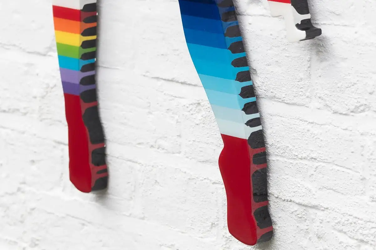 Duck Hunt Geometric & Striped - 4 Piece Miniature Wall Sculpture - Original - SOLD by artist Lhouette - Wyecliffe Galleries