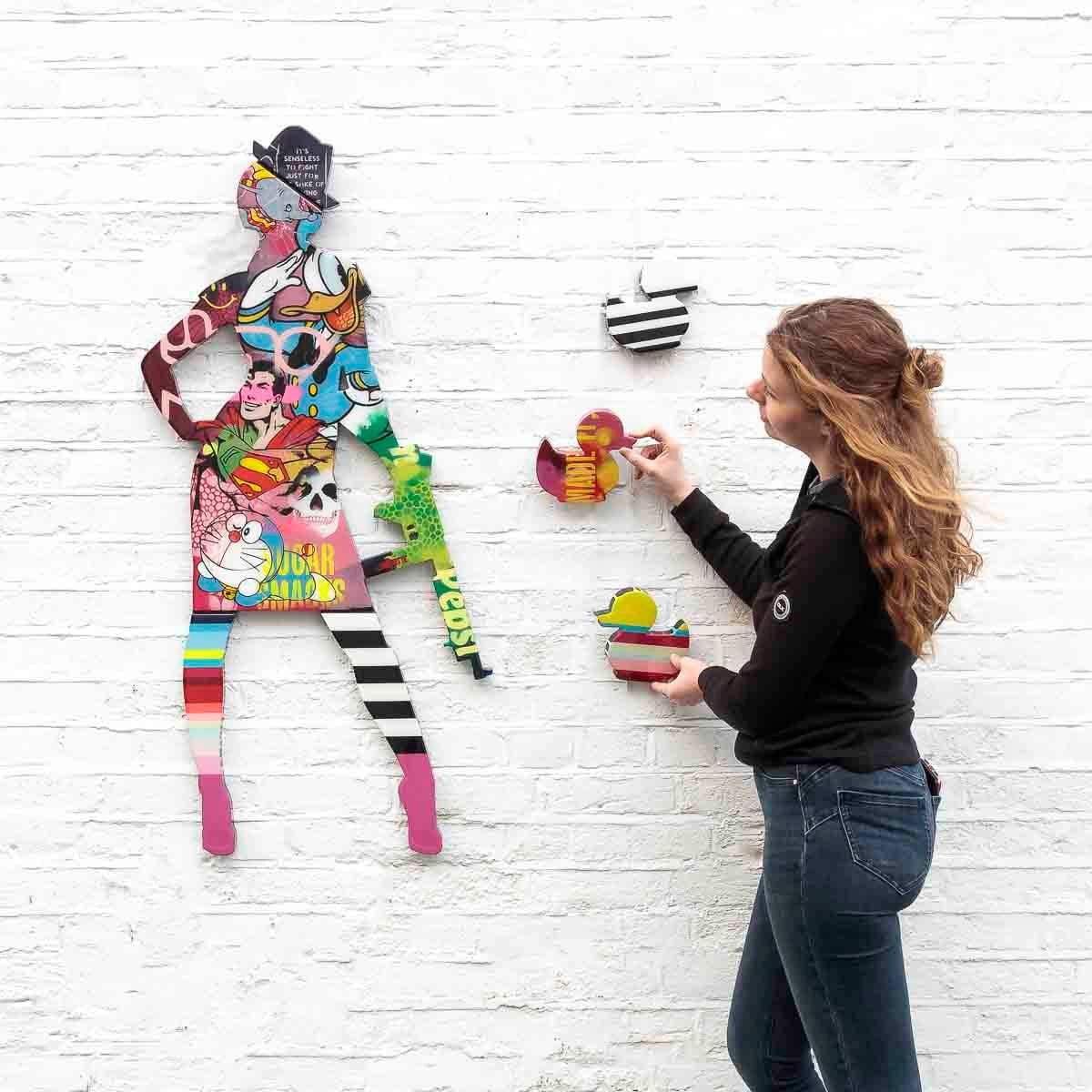 Duck Hunt Medium Collage - Original Wall Sculpture - SOLD by artist Lhouette - Wyecliffe Galleries