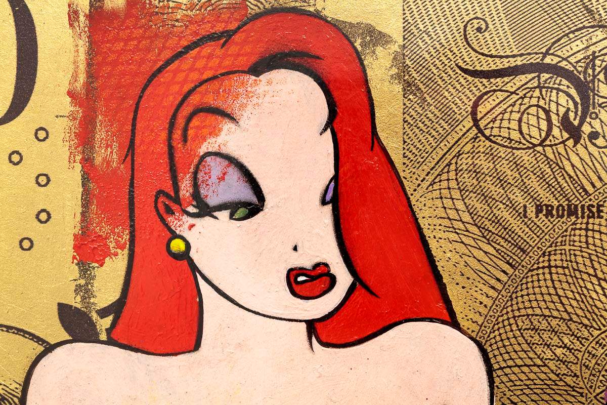 Gold Sterling Jessica Rabbit (Charles) - Original - SOLD by artist Lhouette - Wyecliffe Galleries