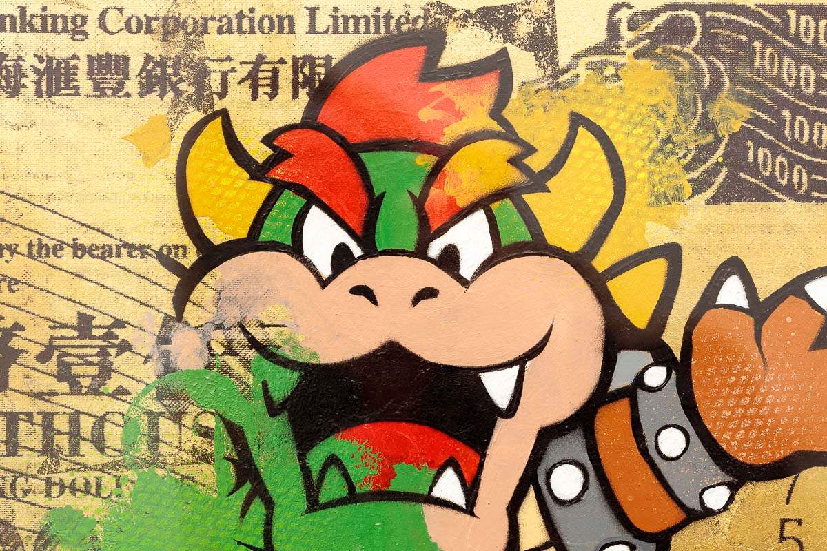 Hong Kong Dollar - Bowser - Original - SOLD by artist Lhouette - Wyecliffe Galleries