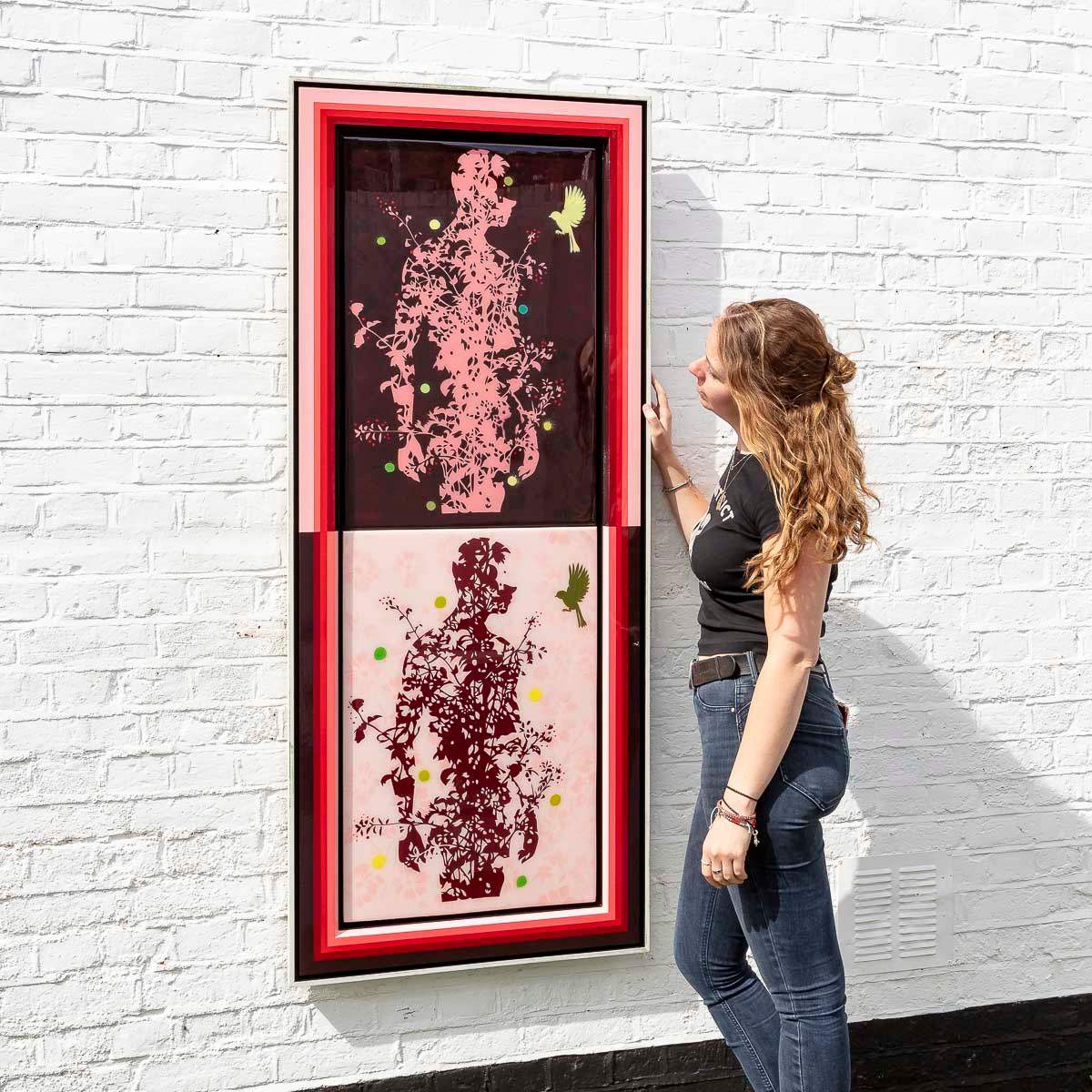 I Walk Amongst the Flowers - Large Diptych Study - Original - SOLD by artist Lhouette - Wyecliffe Galleries