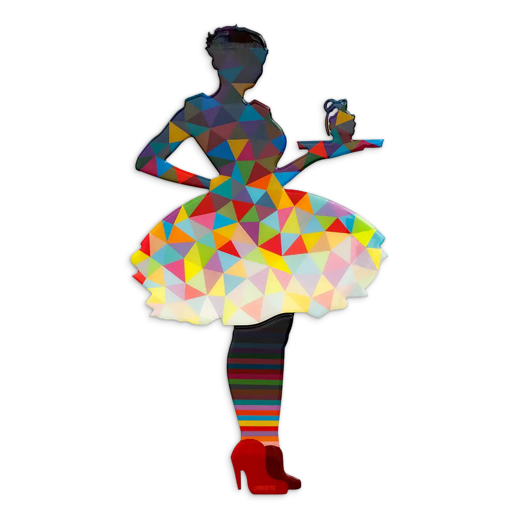 Last Orders Geometric Gradient - Miniature Wall Sculpture - Original - SOLD by artist Lhouette - Wyecliffe Galleries