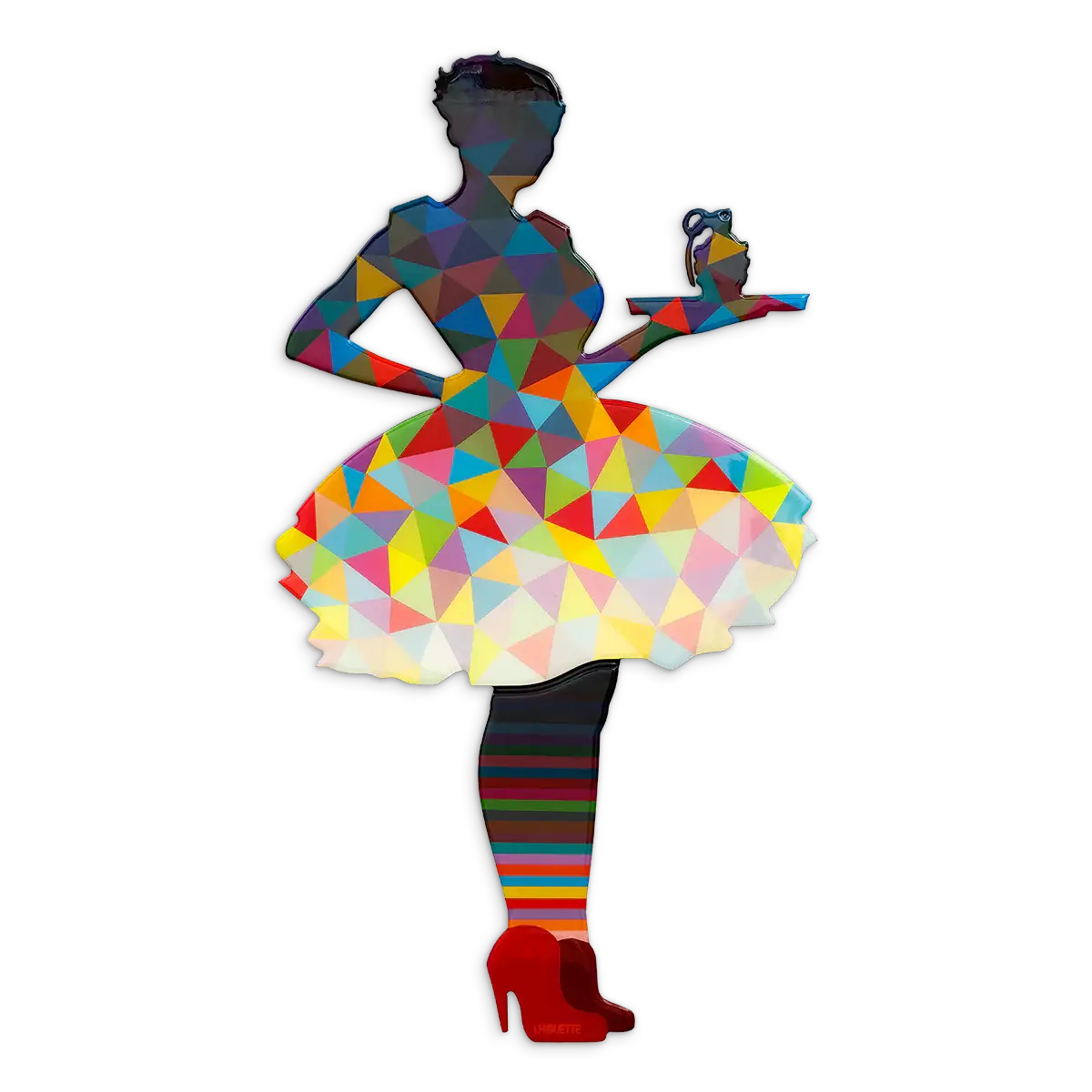 Last Orders Geometric Gradient - Miniature Wall Sculpture - Original - SOLD by artist Lhouette - Wyecliffe Galleries