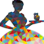 Last Orders Geometric Gradient - Miniature Wall Sculpture - Original - SOLD by artist Lhouette - Wyecliffe Galleries