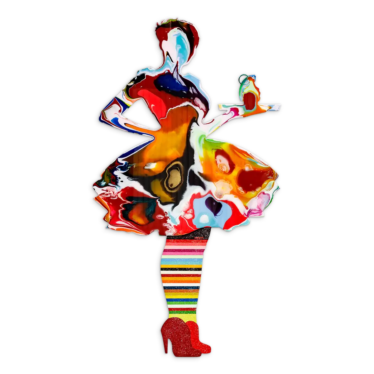 Last Orders Marbled - Large Wall Sculpture - Original - SOLD by artist Lhouette - Wyecliffe Galleries