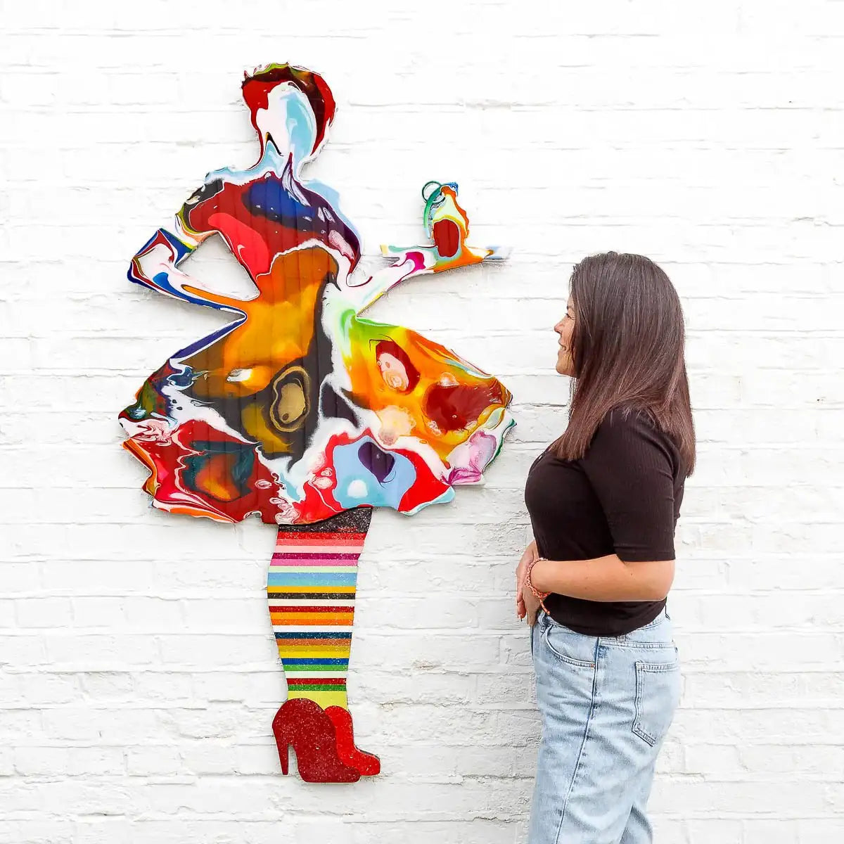 Last Orders Marbled - Large Wall Sculpture - Original - SOLD by artist Lhouette - Wyecliffe Galleries