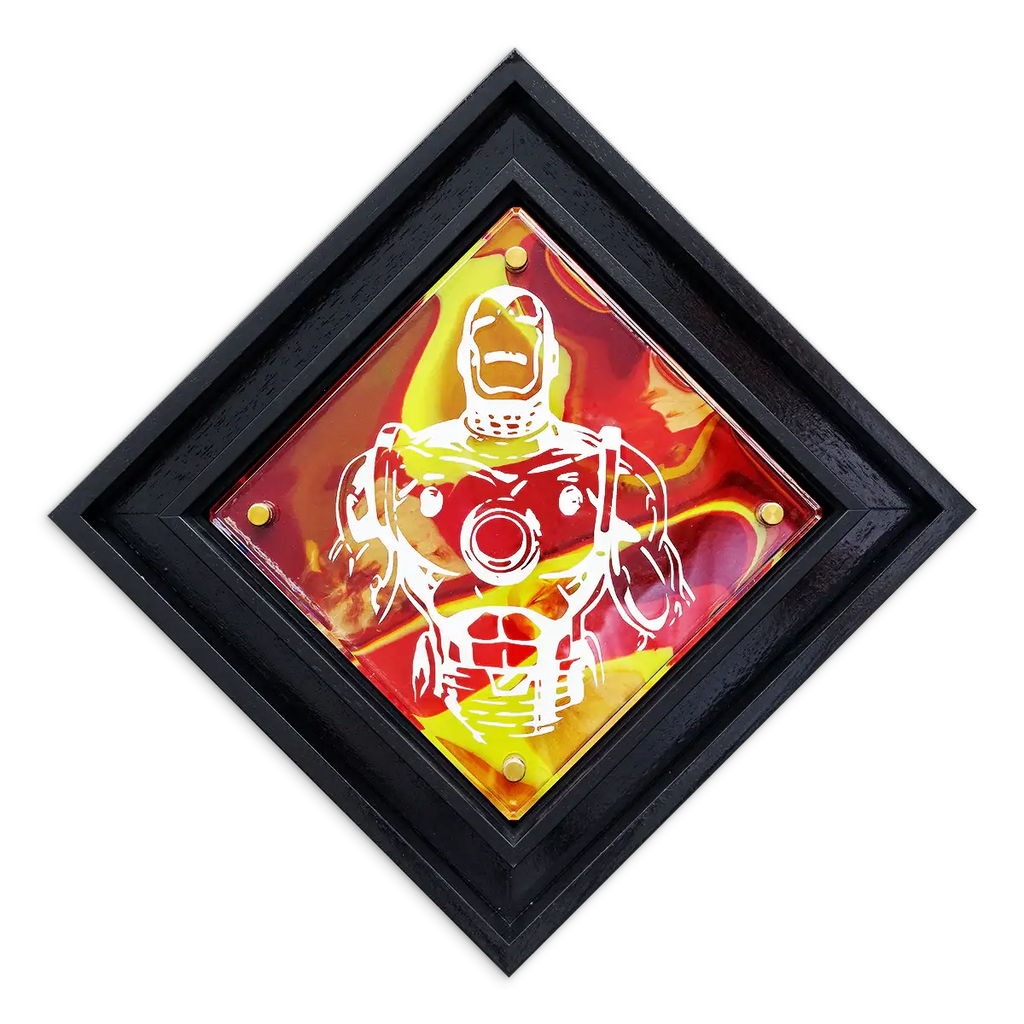 Micro Mixer: Iron Man - Marbled - Original - SOLD by artist Lhouette - Wyecliffe Galleries