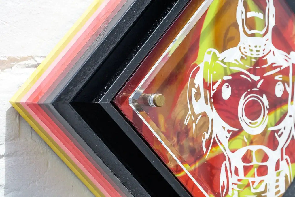 Micro Mixer: Iron Man - Marbled - Original - SOLD by artist Lhouette - Wyecliffe Galleries