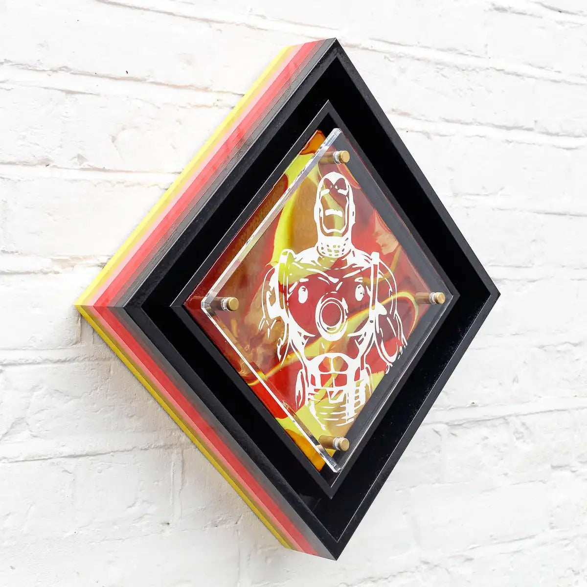 Micro Mixer: Iron Man - Marbled - Original - SOLD by artist Lhouette - Wyecliffe Galleries