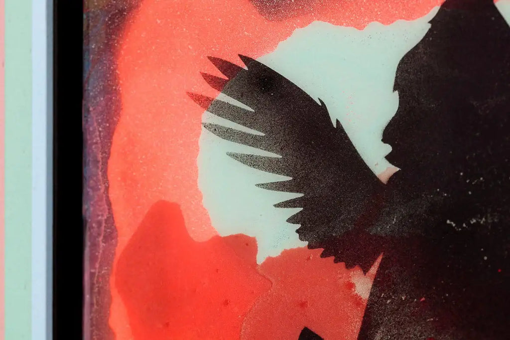 Mini Mixer: Angel Cake (Fire Red and Candy Blue) - Original by artist Lhouette - Wyecliffe Galleries