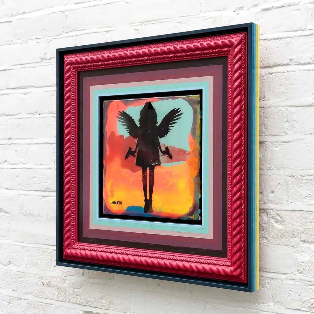 Mini Mixer: Angel Cake (Fire Red and Candy Blue) - Original by artist Lhouette - Wyecliffe Galleries