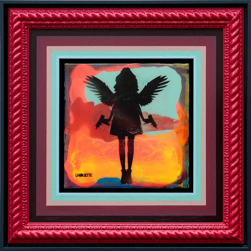 Mini Mixer: Angel Cake (Fire Red and Candy Blue) - Original by artist Lhouette - Wyecliffe Galleries