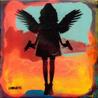 Mini Mixer: Angel Cake (Fire Red and Candy Blue) - Original by artist Lhouette - Wyecliffe Galleries