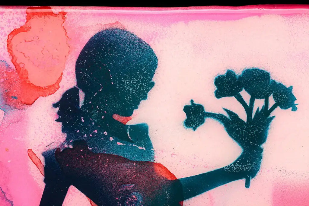 Mini Mixer: Little Miss Sunshine (Raspberry Field) - Original by artist Lhouette - Wyecliffe Galleries