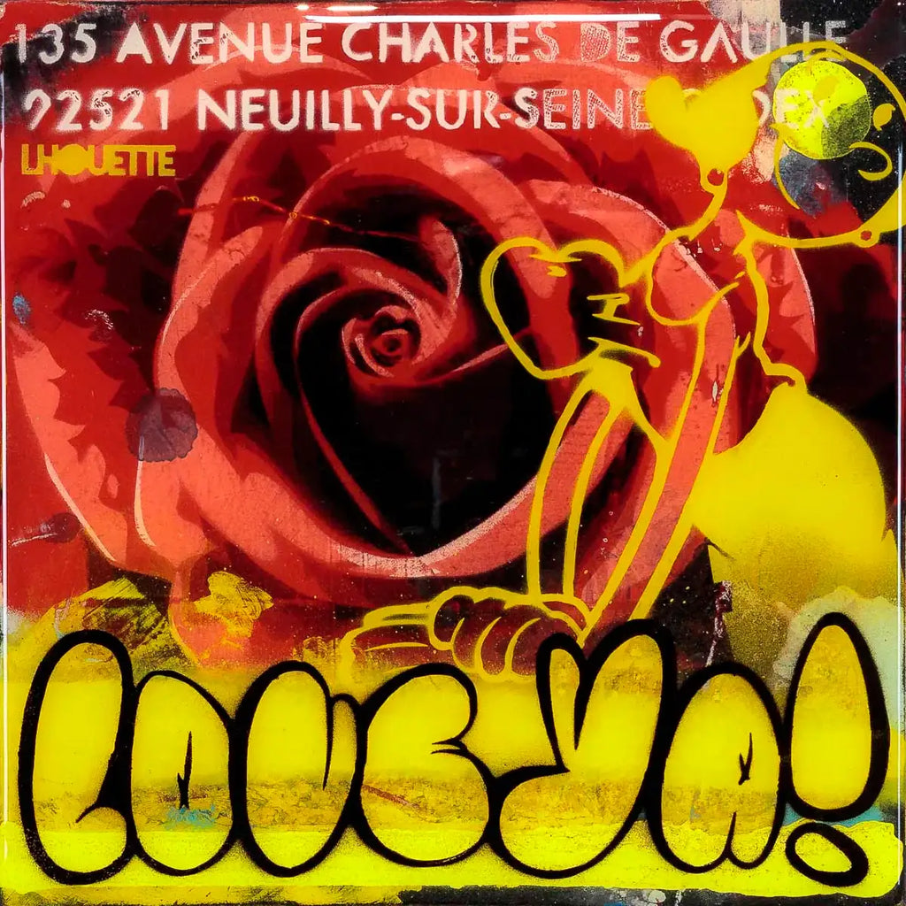 Miniature Pop Panel - Love Ya! - Original - SOLD by artist Lhouette - Wyecliffe Galleries