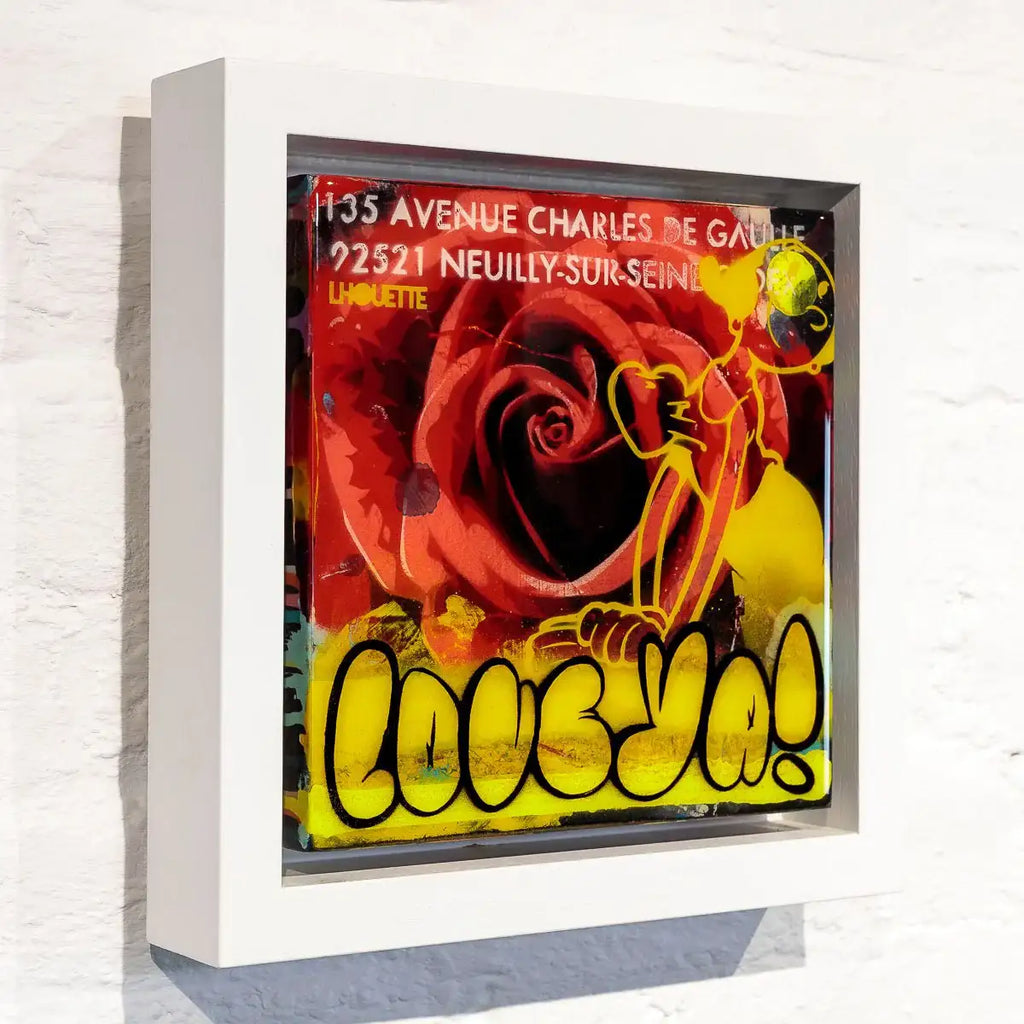 Miniature Pop Panel - Love Ya! - Original - SOLD by artist Lhouette - Wyecliffe Galleries