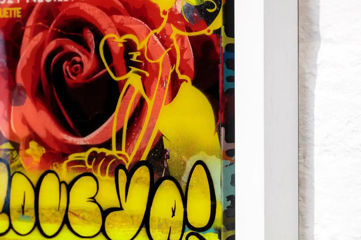 Miniature Pop Panel - Love Ya! - Original - SOLD by artist Lhouette - Wyecliffe Galleries