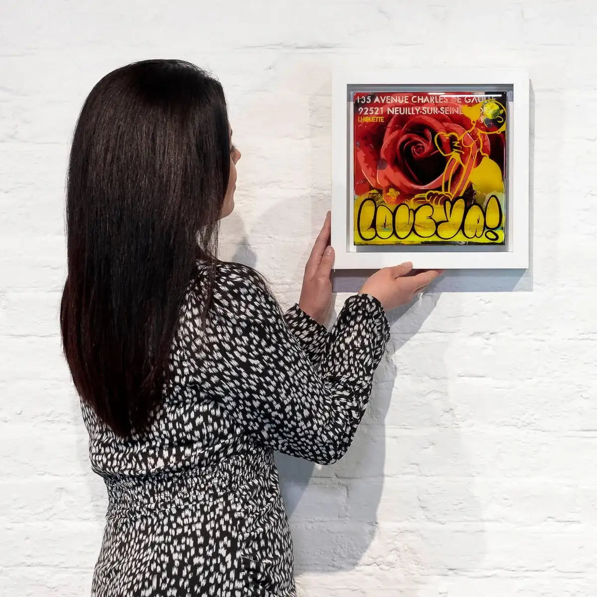 Miniature Pop Panel - Love Ya! - Original - SOLD by artist Lhouette - Wyecliffe Galleries